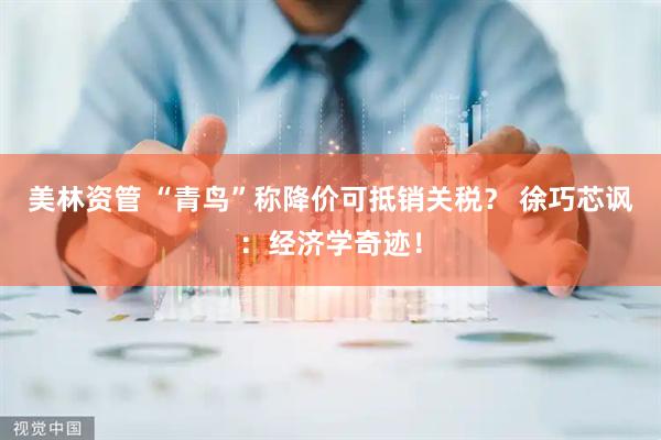 美林资管 “青鸟”称降价可抵销关税？ 徐巧芯讽：经济学奇迹！